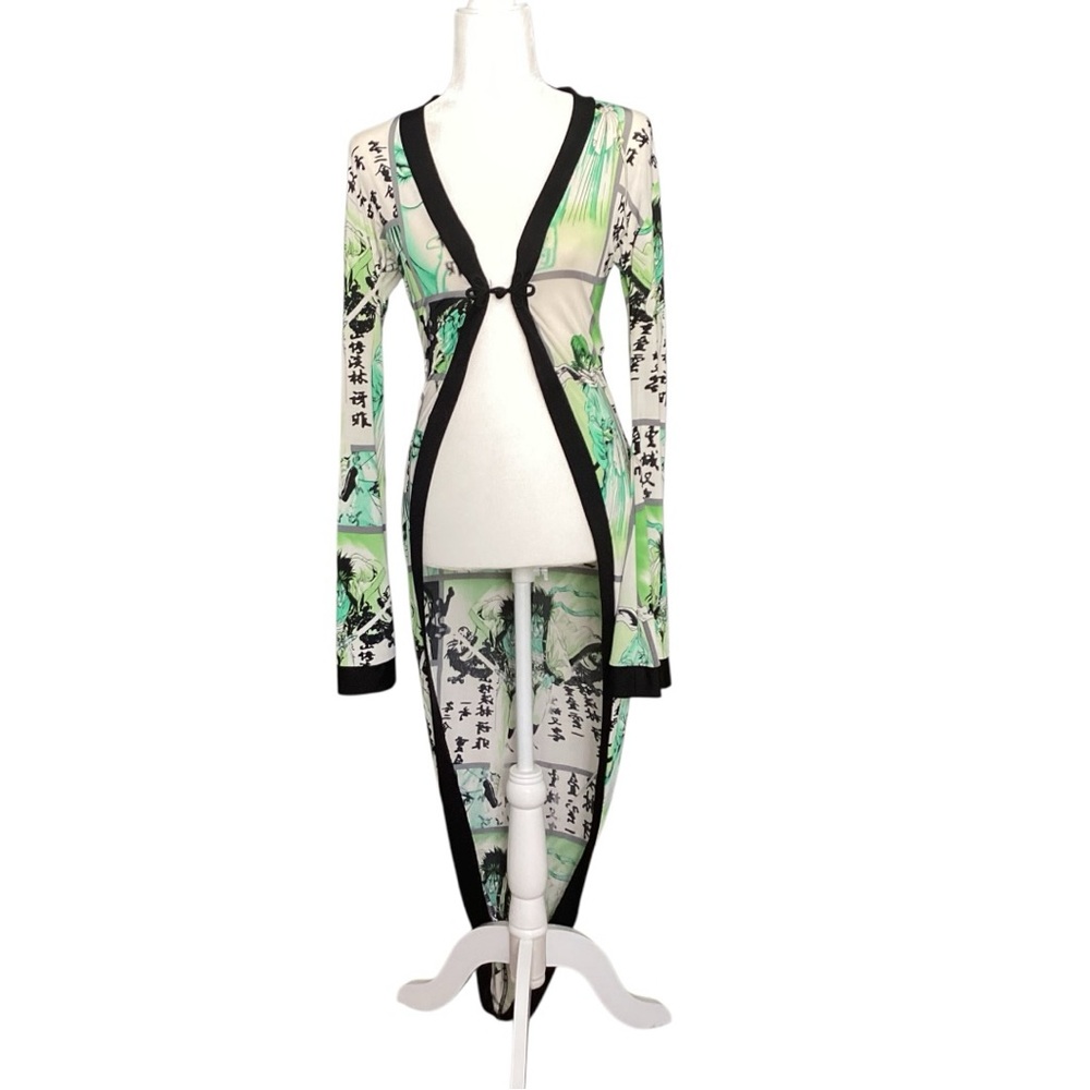 Vintage J. Valentine Anime Magna Comic Print Burning Man Duster